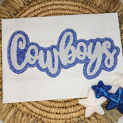 cowboys football machine applique design with double applique